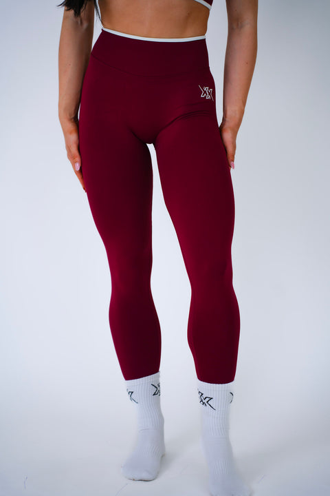 Next Extreme Scrunch Legging in Burgundy, sportlegging dames
