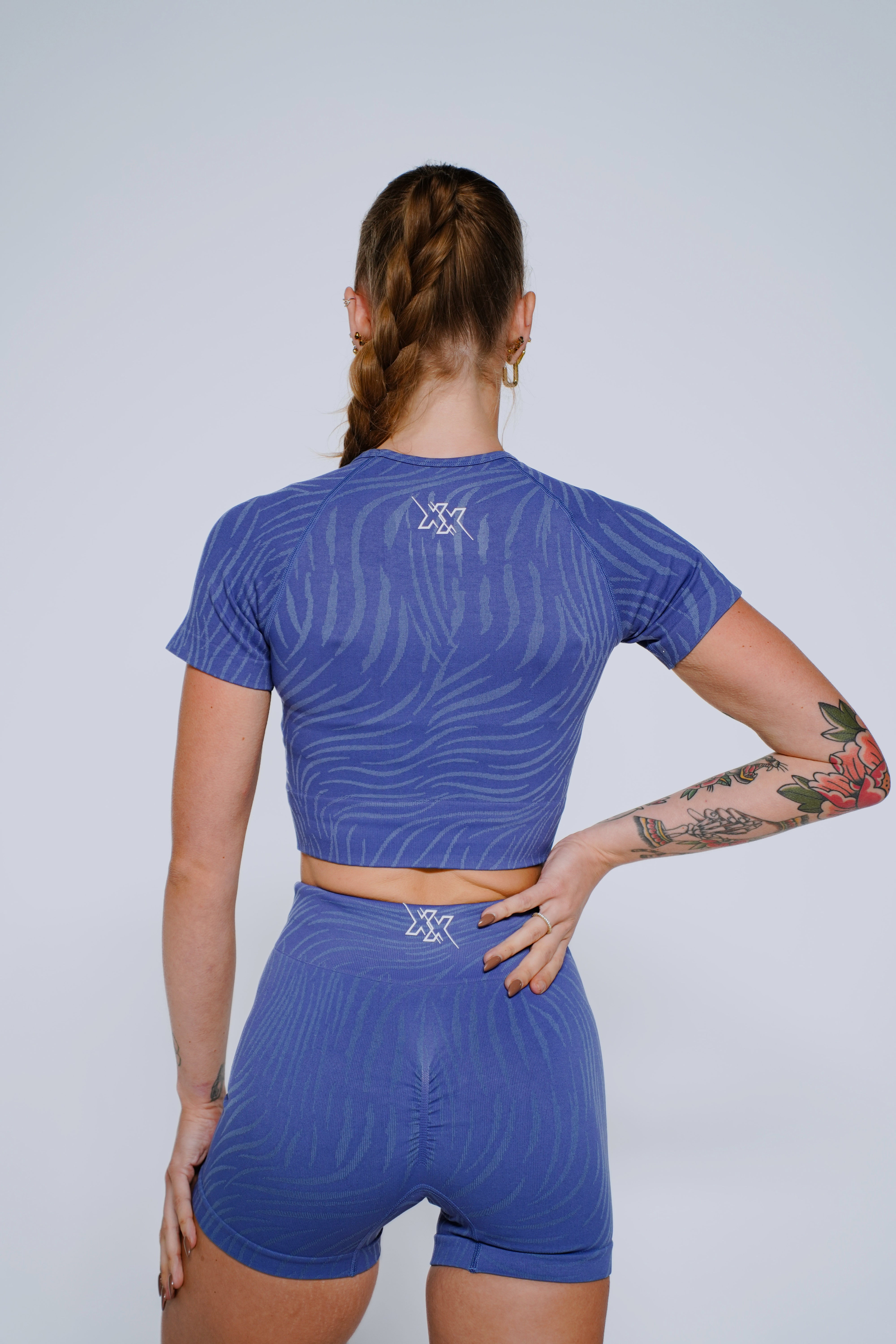 Short Sleeve Crop Top – Blue Lynx