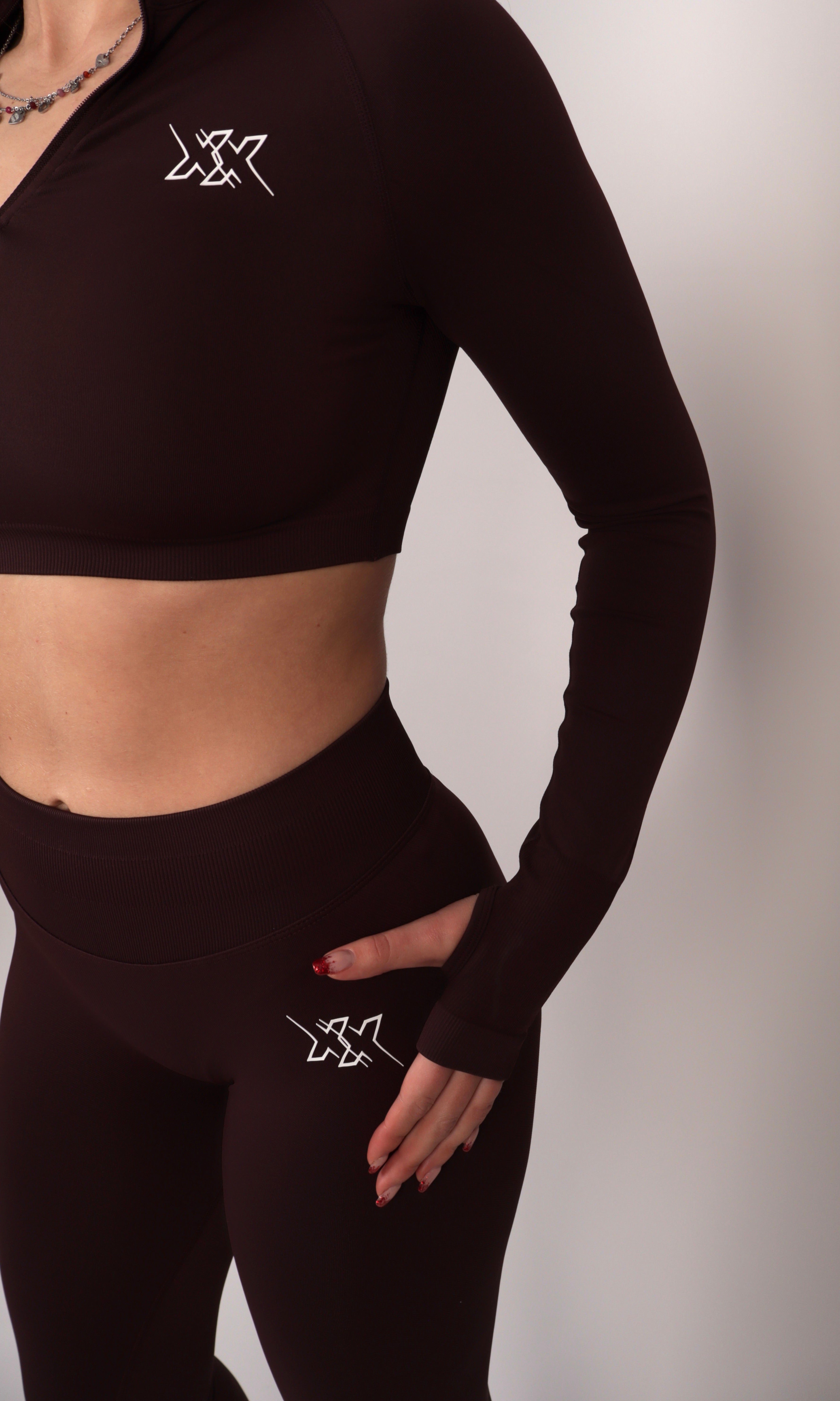 Crop Zipper – Dark Coffee