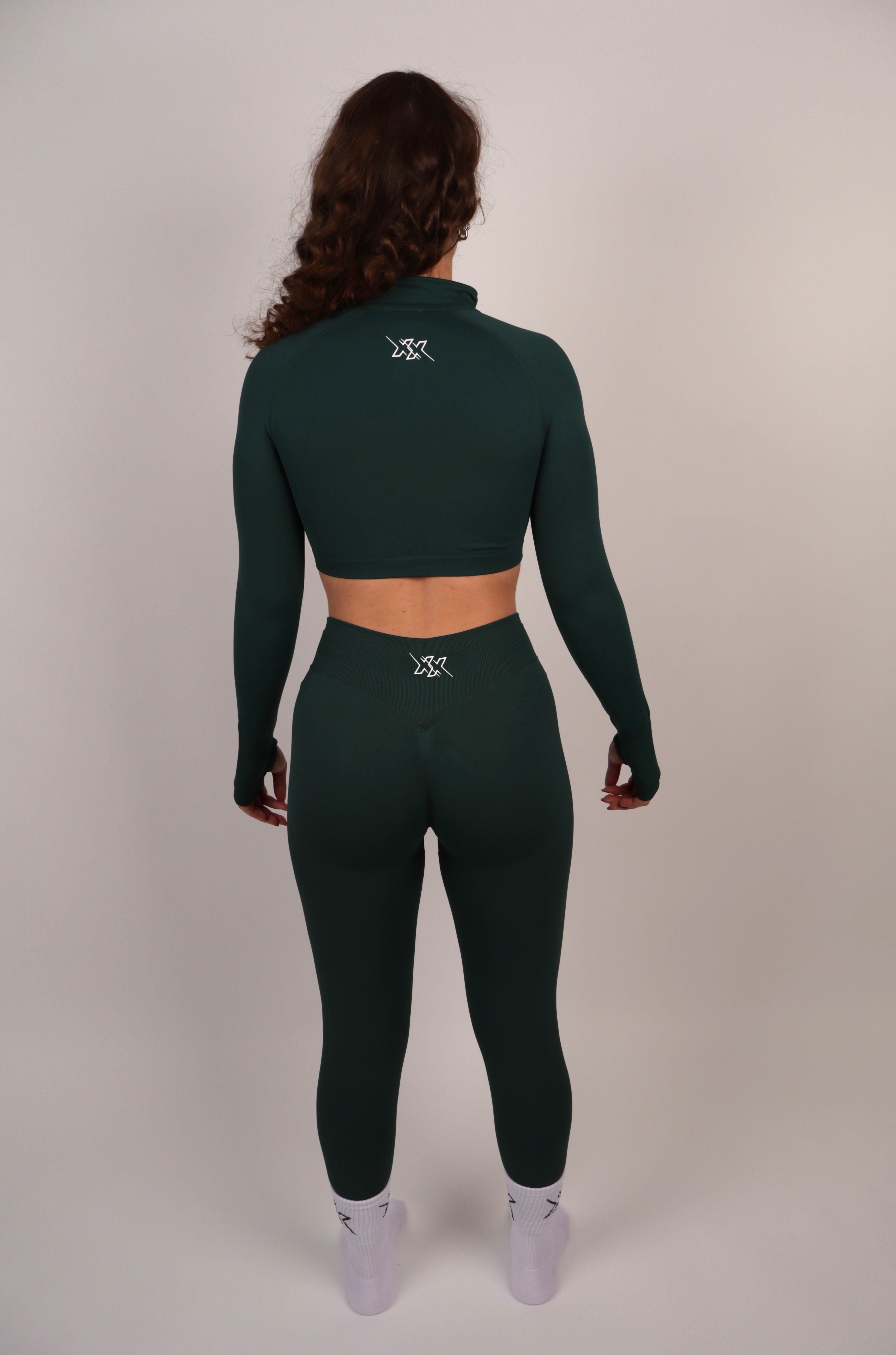 Crop Zipper – Deep Green