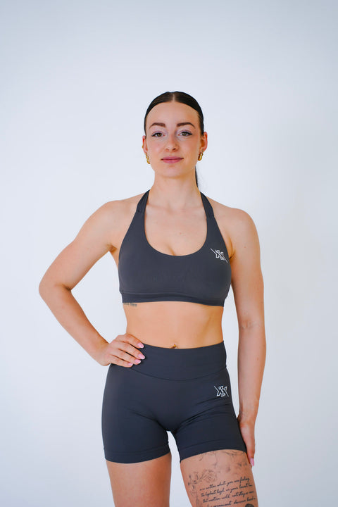 Next Extreme Halter Bra in Carbon Grey, sport-bh dames