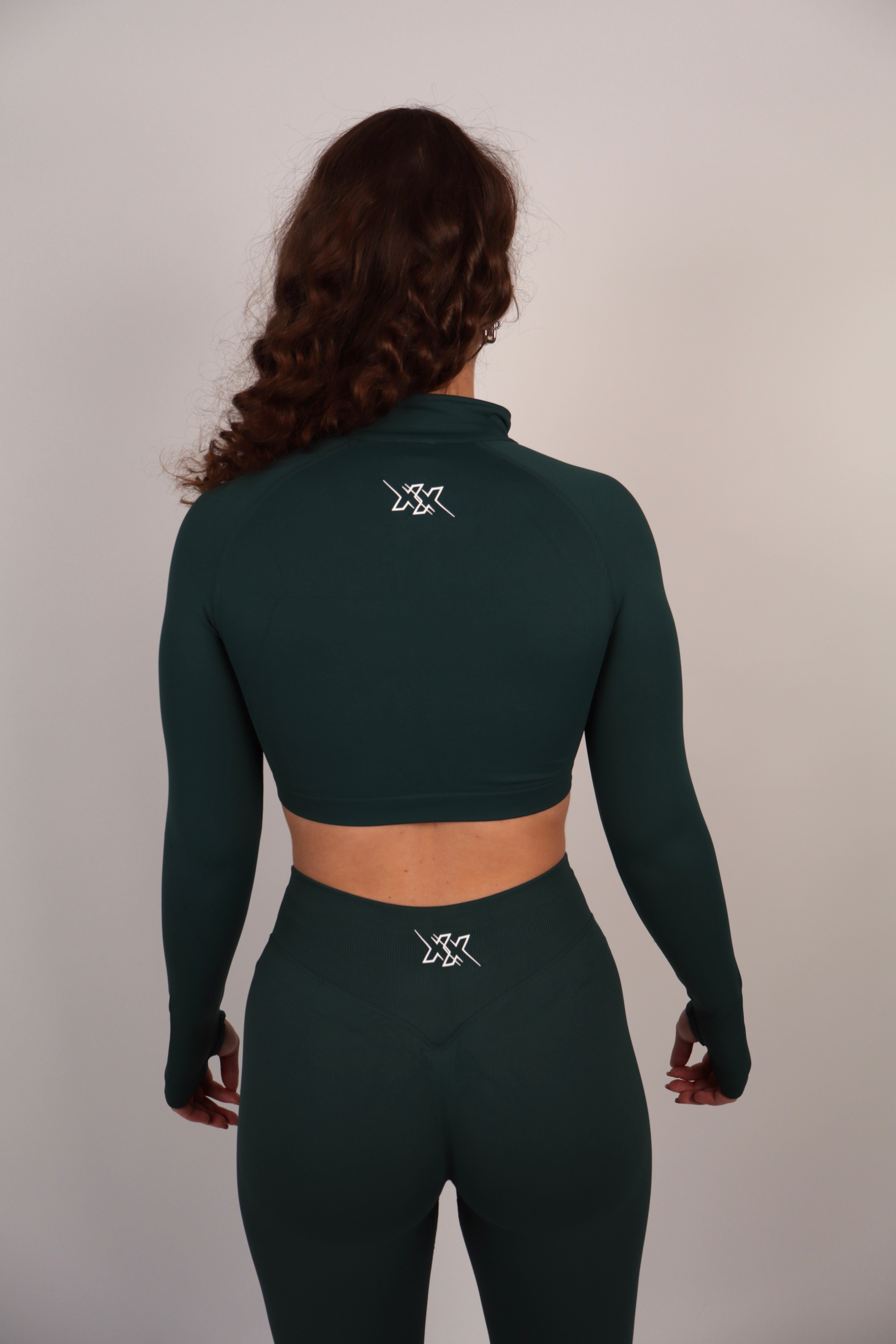 Crop Zipper – Deep Green