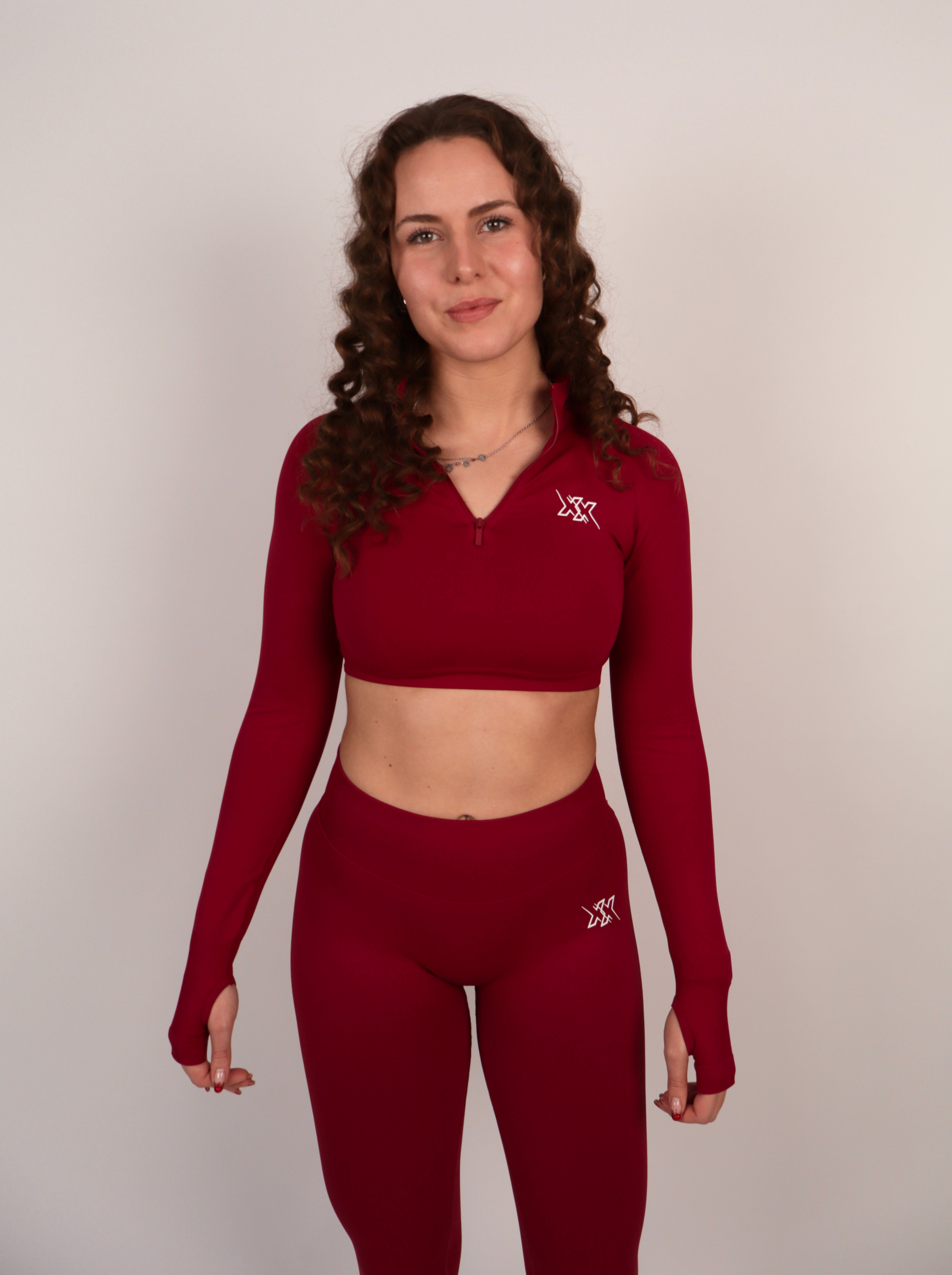 Crop Zipper – Ruby Red
