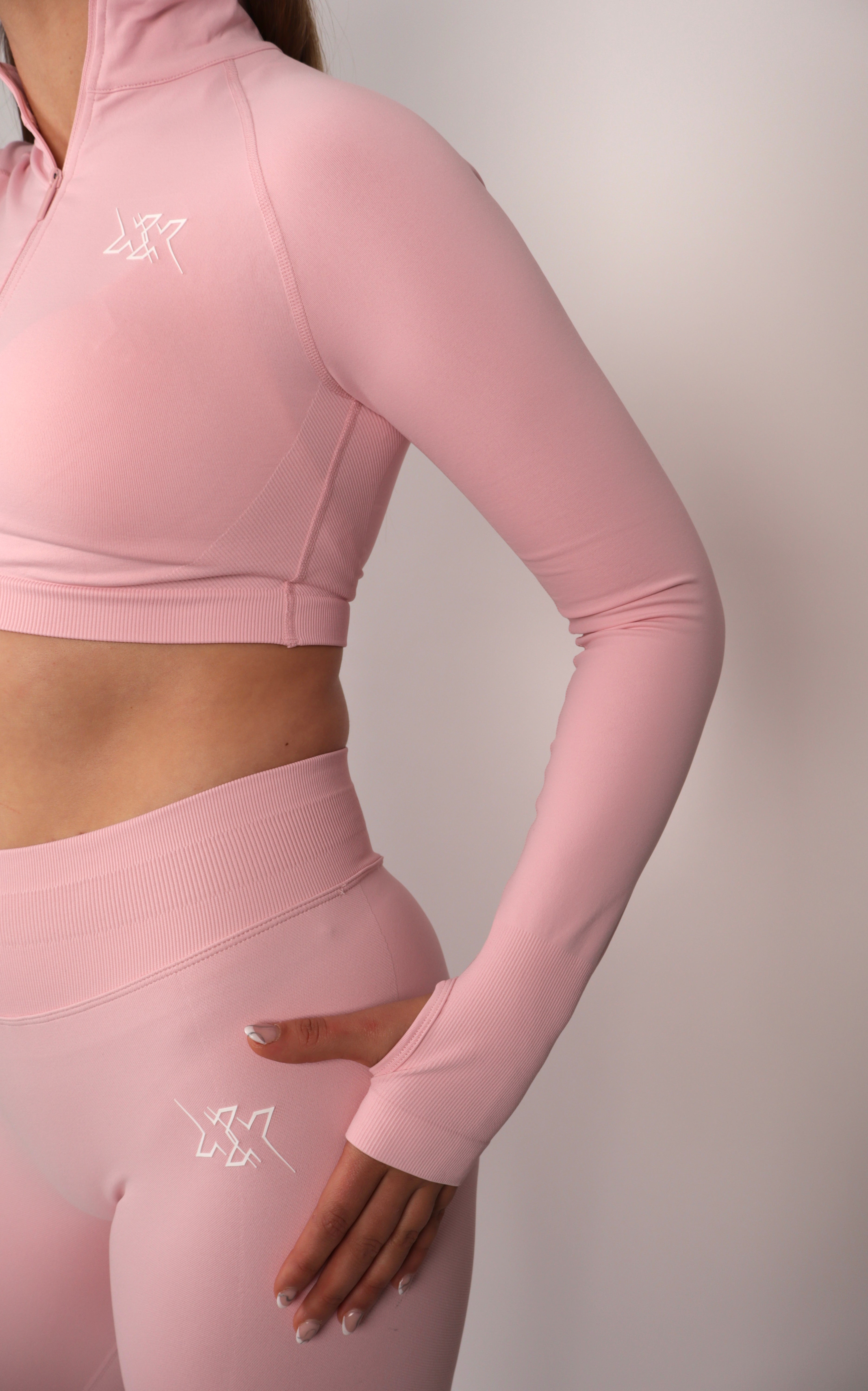 Crop-Zipper – Blush Pink