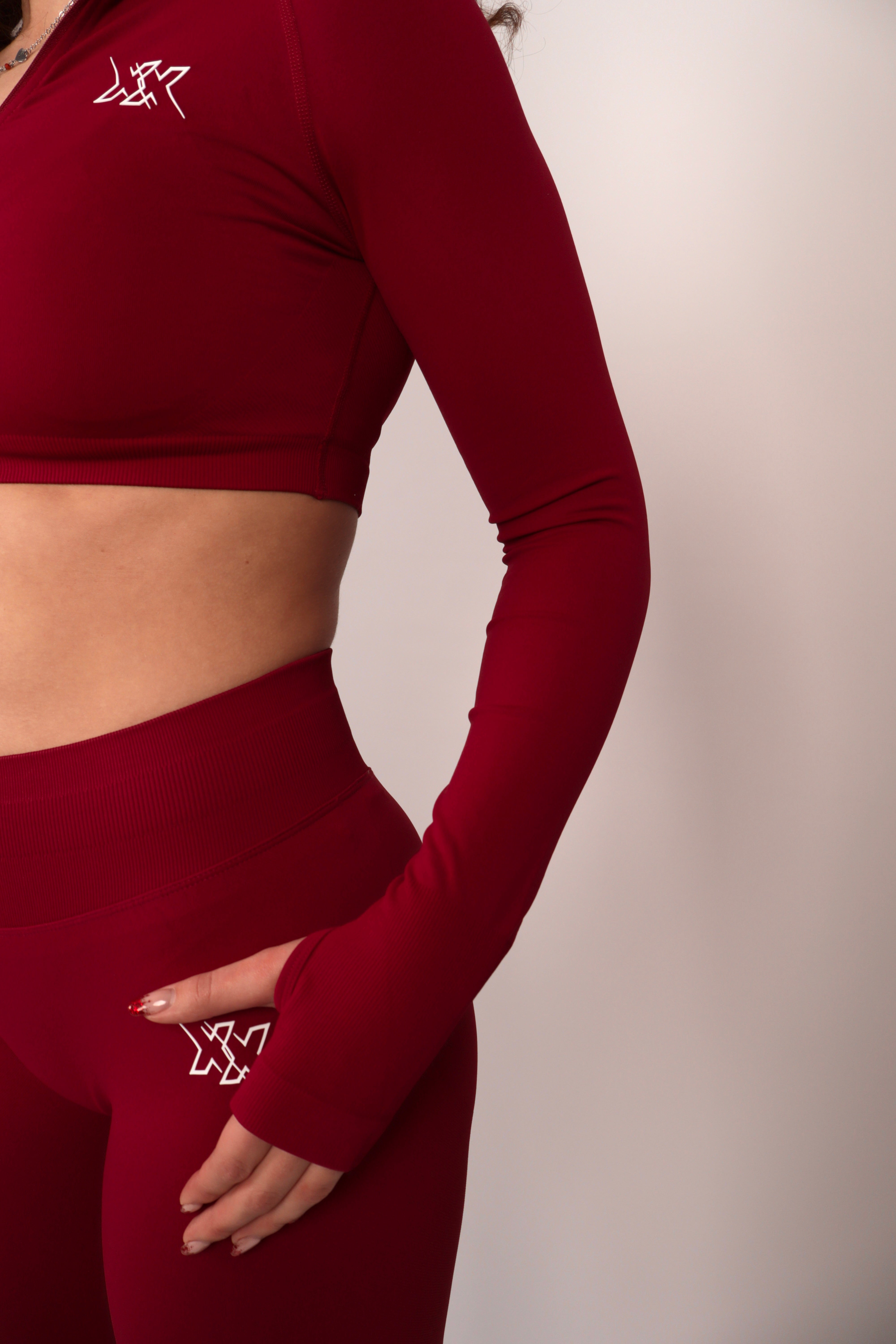 Crop Zipper – Ruby Red