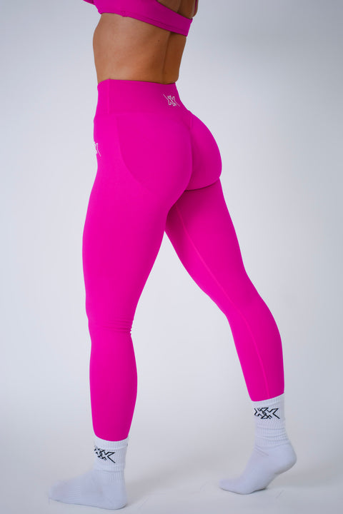 Next Extreme Cross Waist Legging in Electric Pink, sportlegging dames, productfoto 2