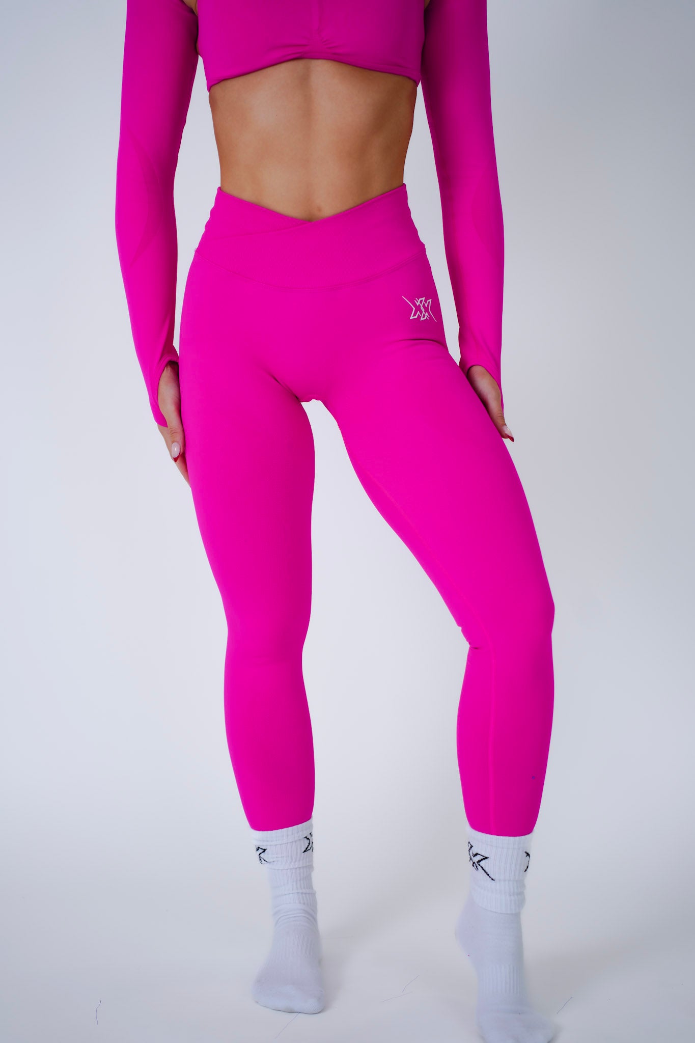 Cross Waist Legging – Electric Pink