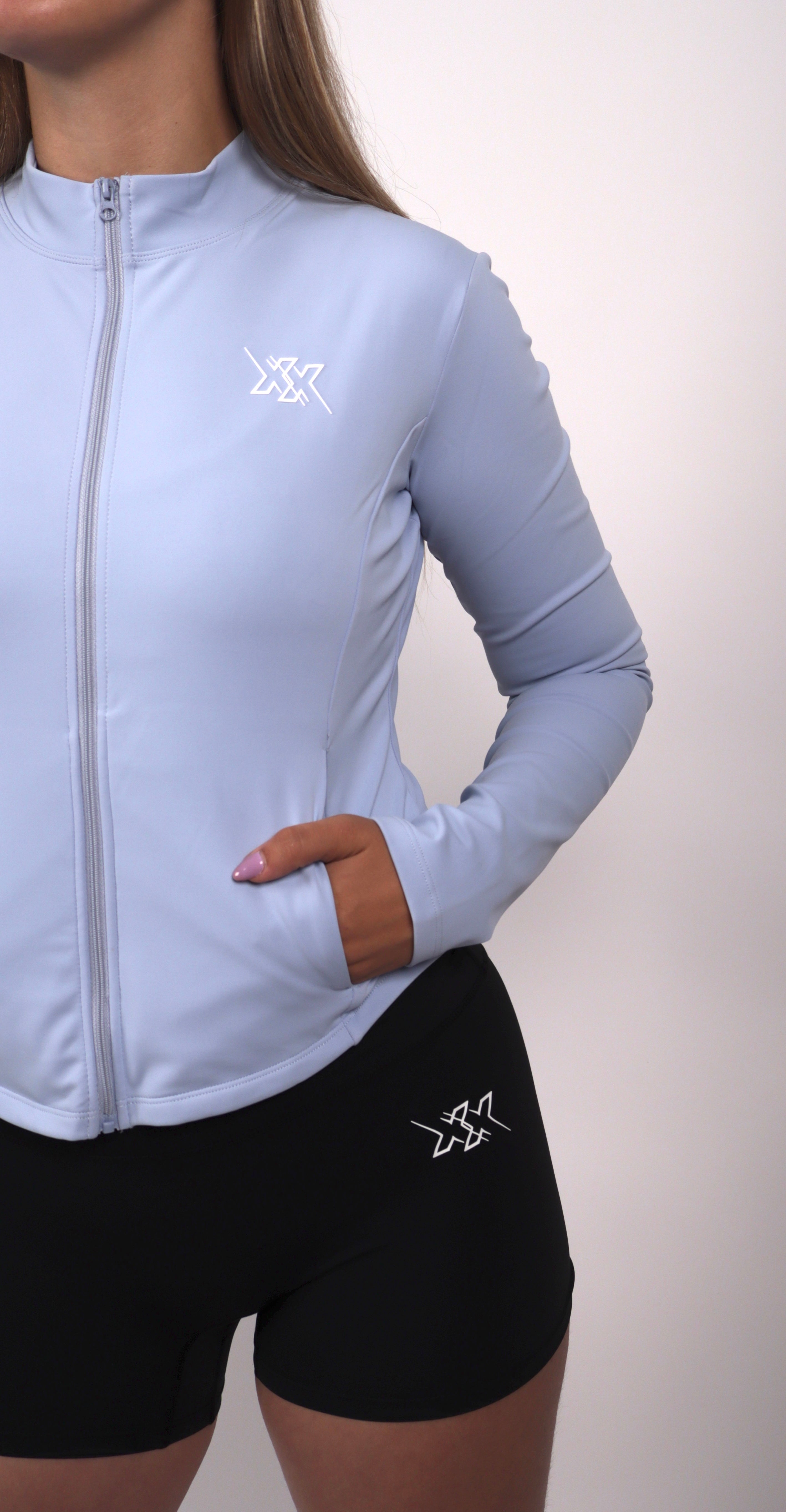 Seamless Zip Jacket – Sky Blue - Next Extreme Performance