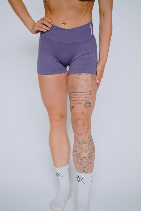 Cross Waist Shorts 4.5"– Mauve Purple