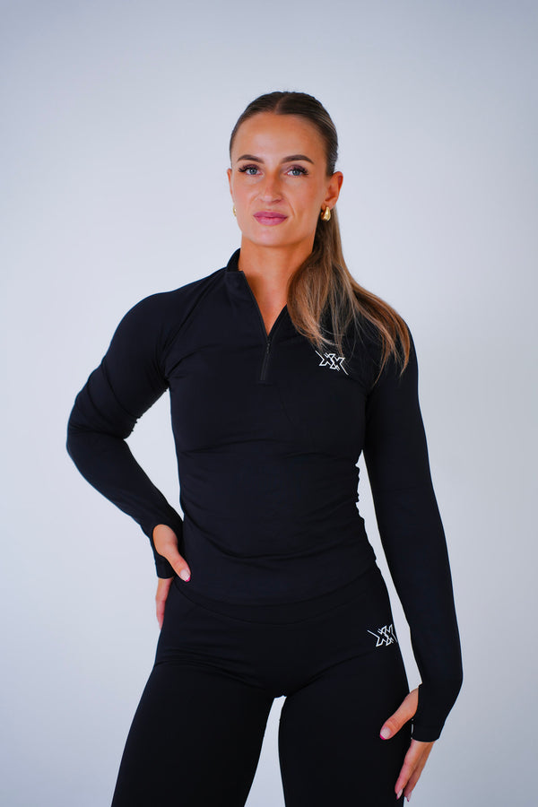 Quarter Zip Top– Ultra Black