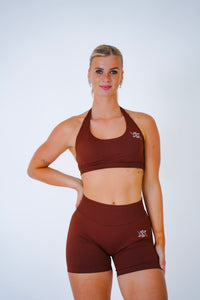 Next Extreme Halter Bra in Espresso Brown, sport-bh dames