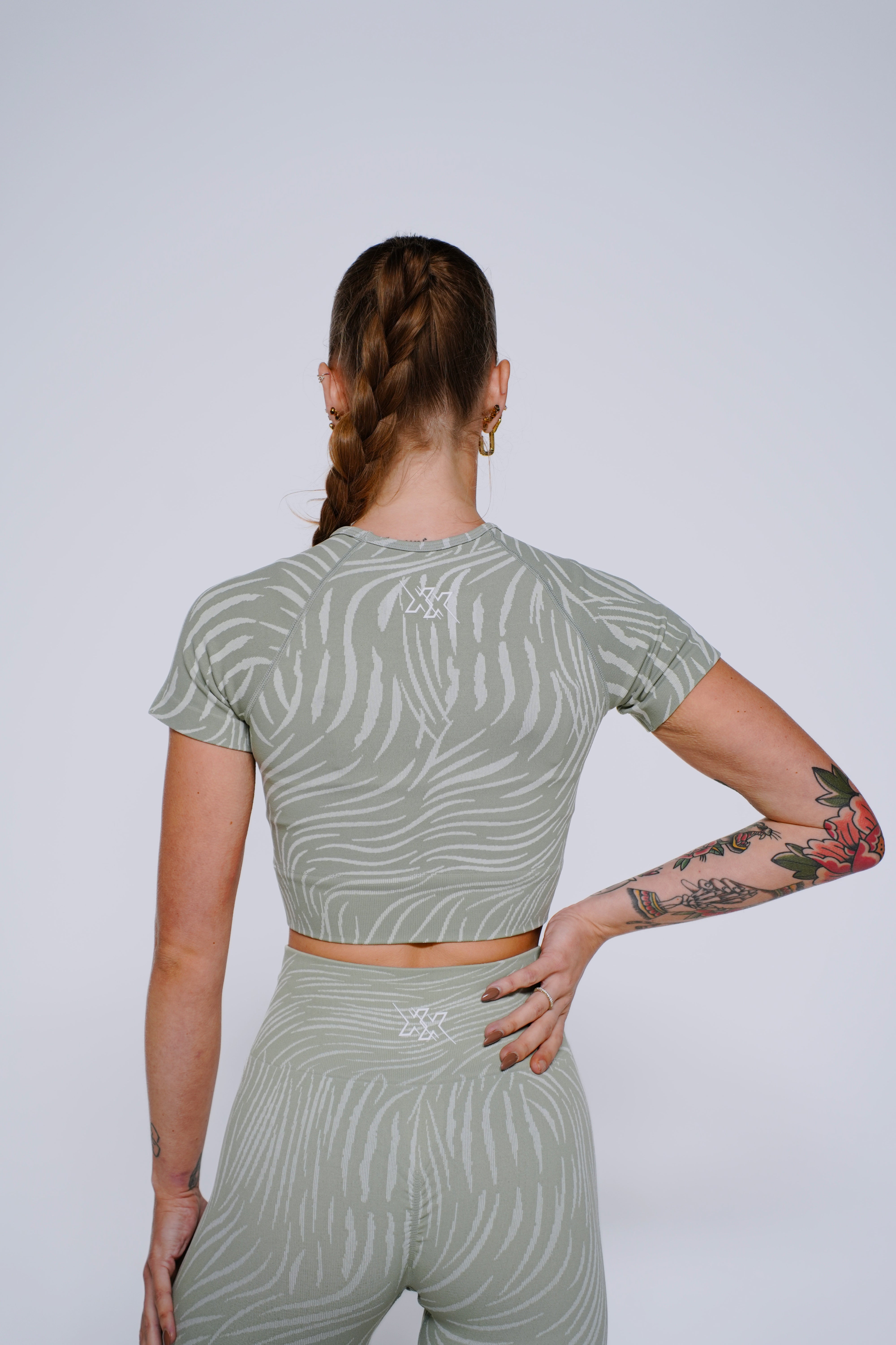 Short Sleeve Crop Top – Viper Green