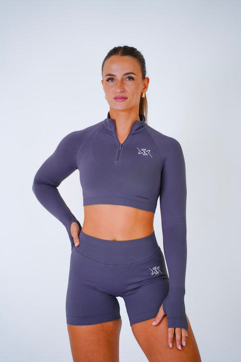 Next Extreme Crop Zipper in Mauve Purple, sportvest dames