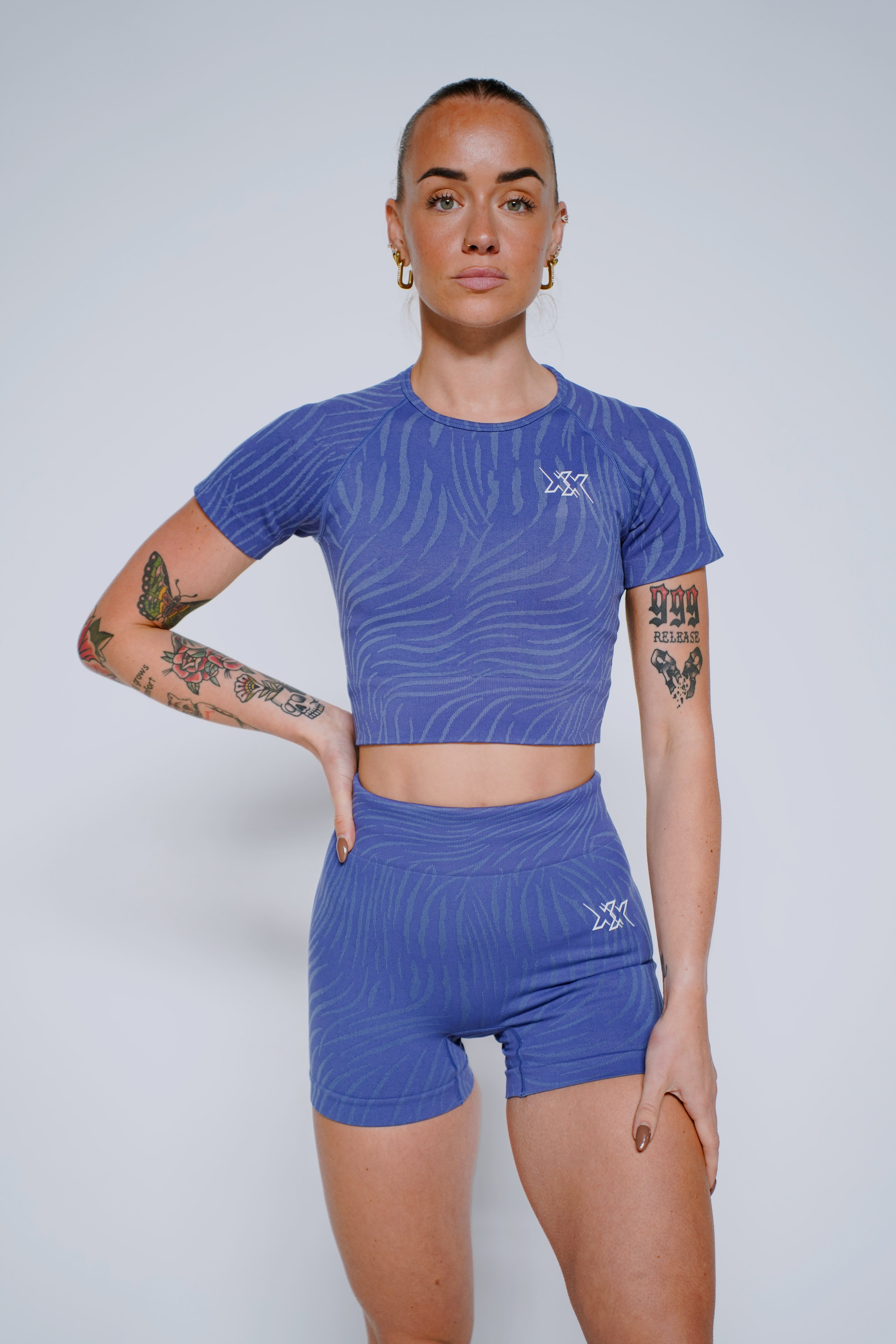 Short Sleeve Crop Top – Blue Lynx
