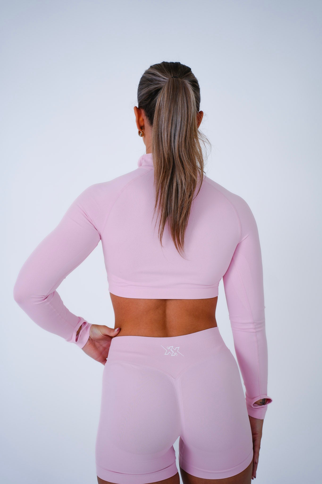 Crop Zipper – Blush Pink