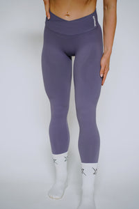 Cross Waist Legging – Mauve Purple
