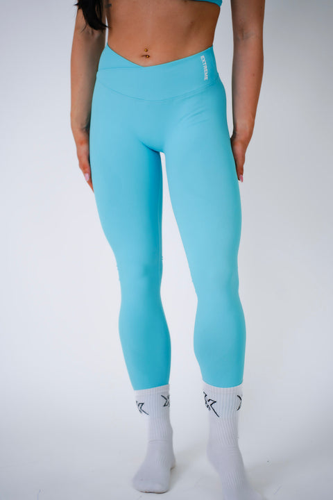 Next Extreme Cross Waist Legging in Mint Blue, sportlegging dames, productfoto 2