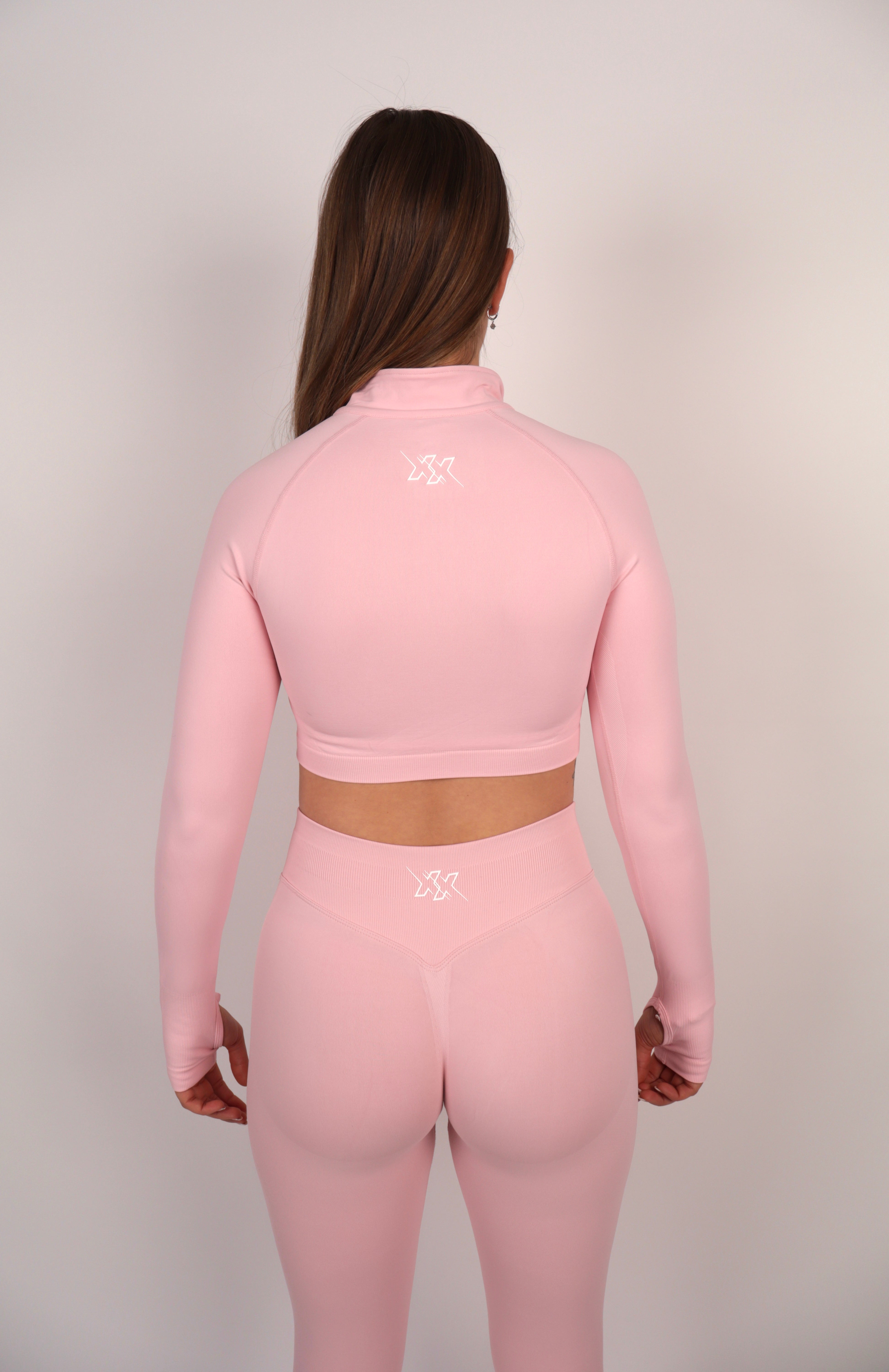 Crop-Zipper – Blush Pink