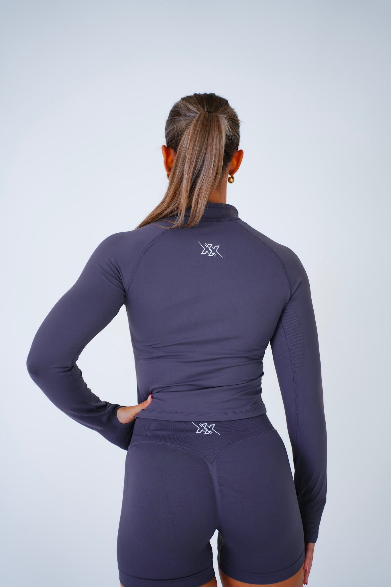 Quarter Zip Top – Mauve Purple