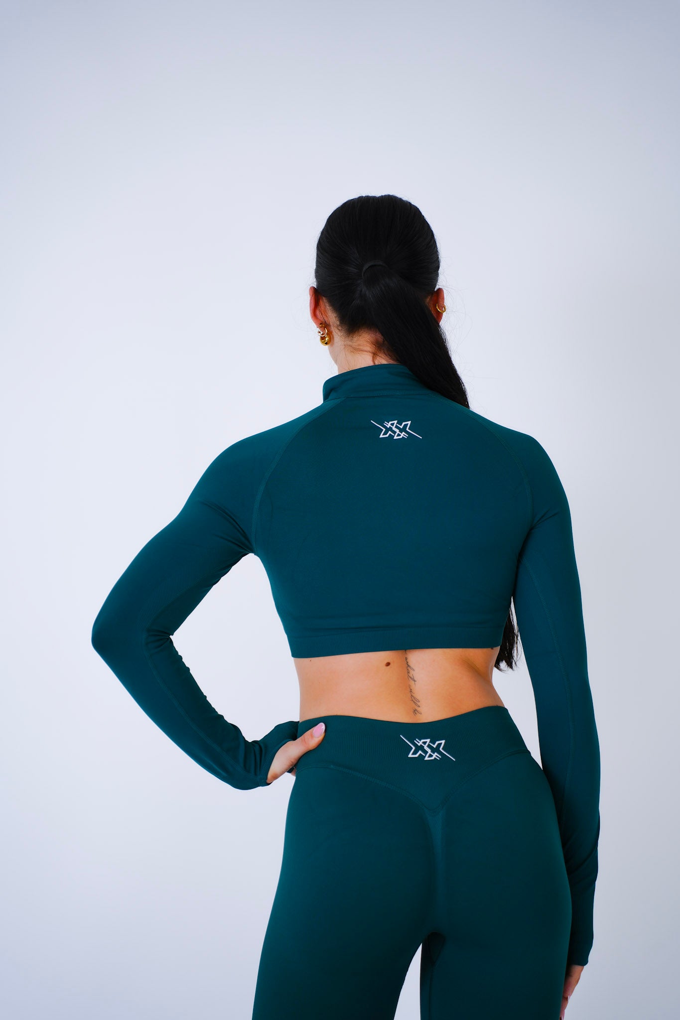 Crop Zipper – Deep Green
