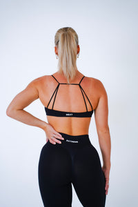 Next Extreme Twist Front Bra in Midnight Black, sport-bh dames
