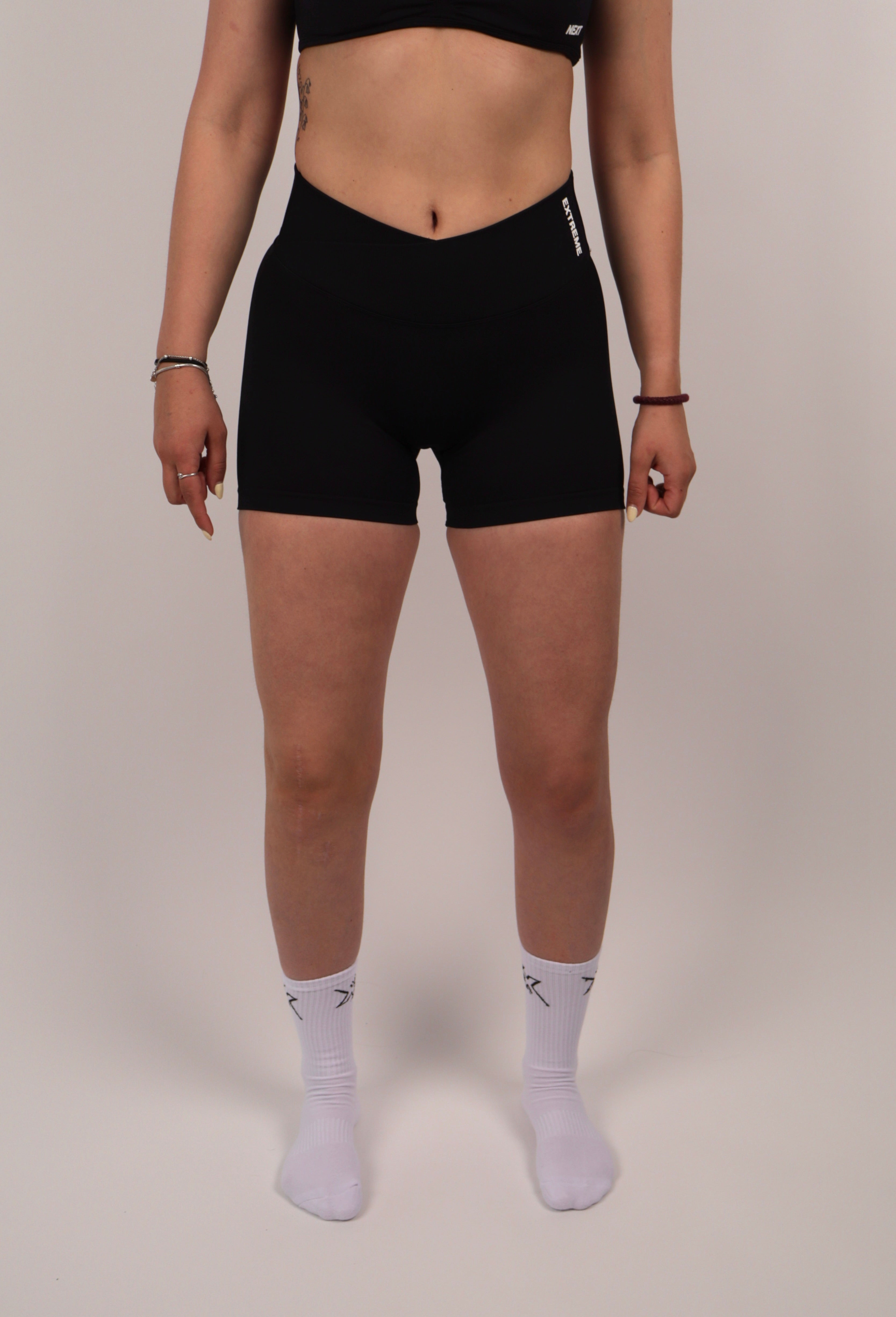 Cross Waist Shorts 4.5"– Midnight Black