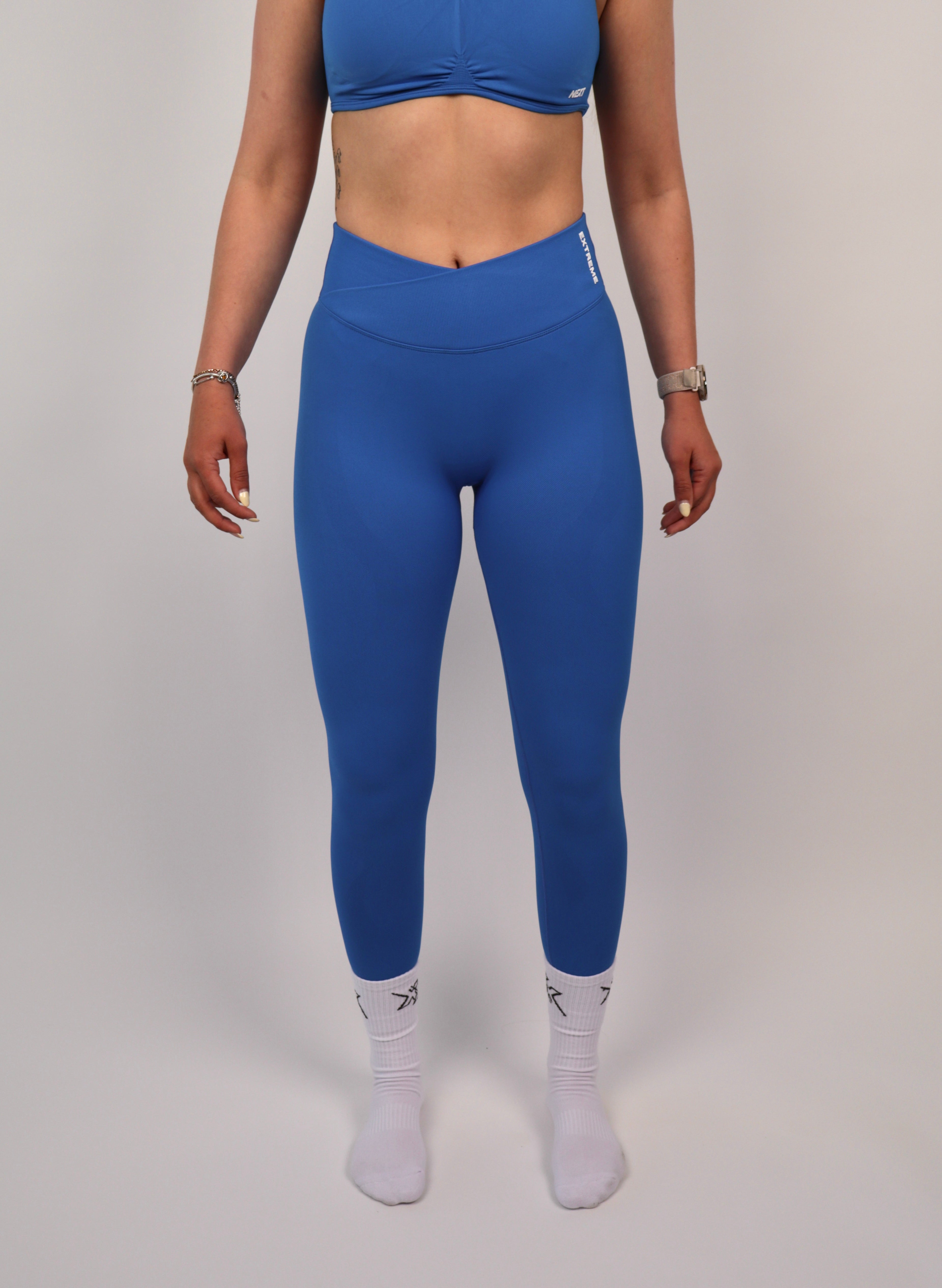 Cross Waist Legging – Cobalt Blue