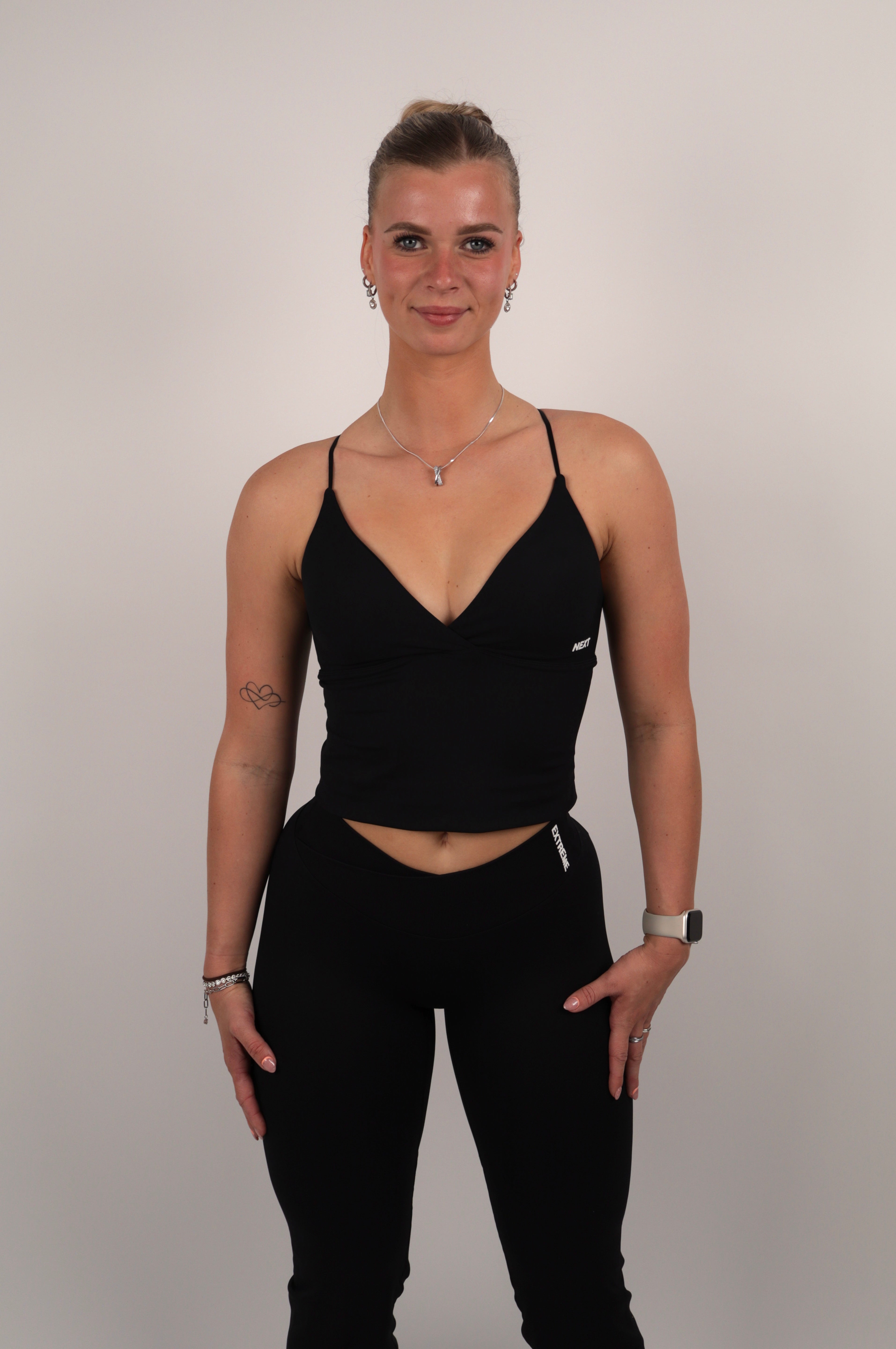 Twist Front Longline – Midnight Black