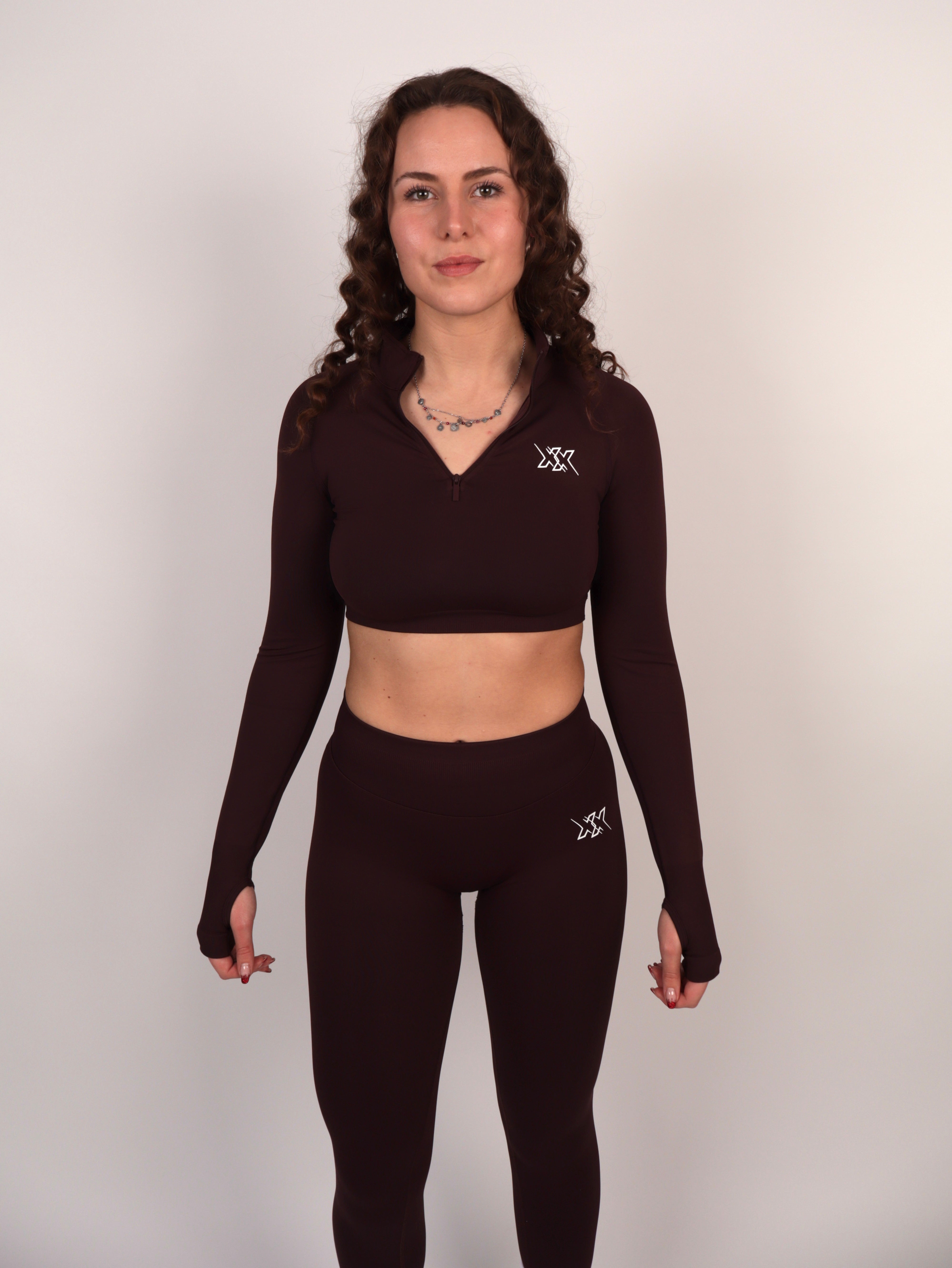 Crop-Zipper – Dark Coffee