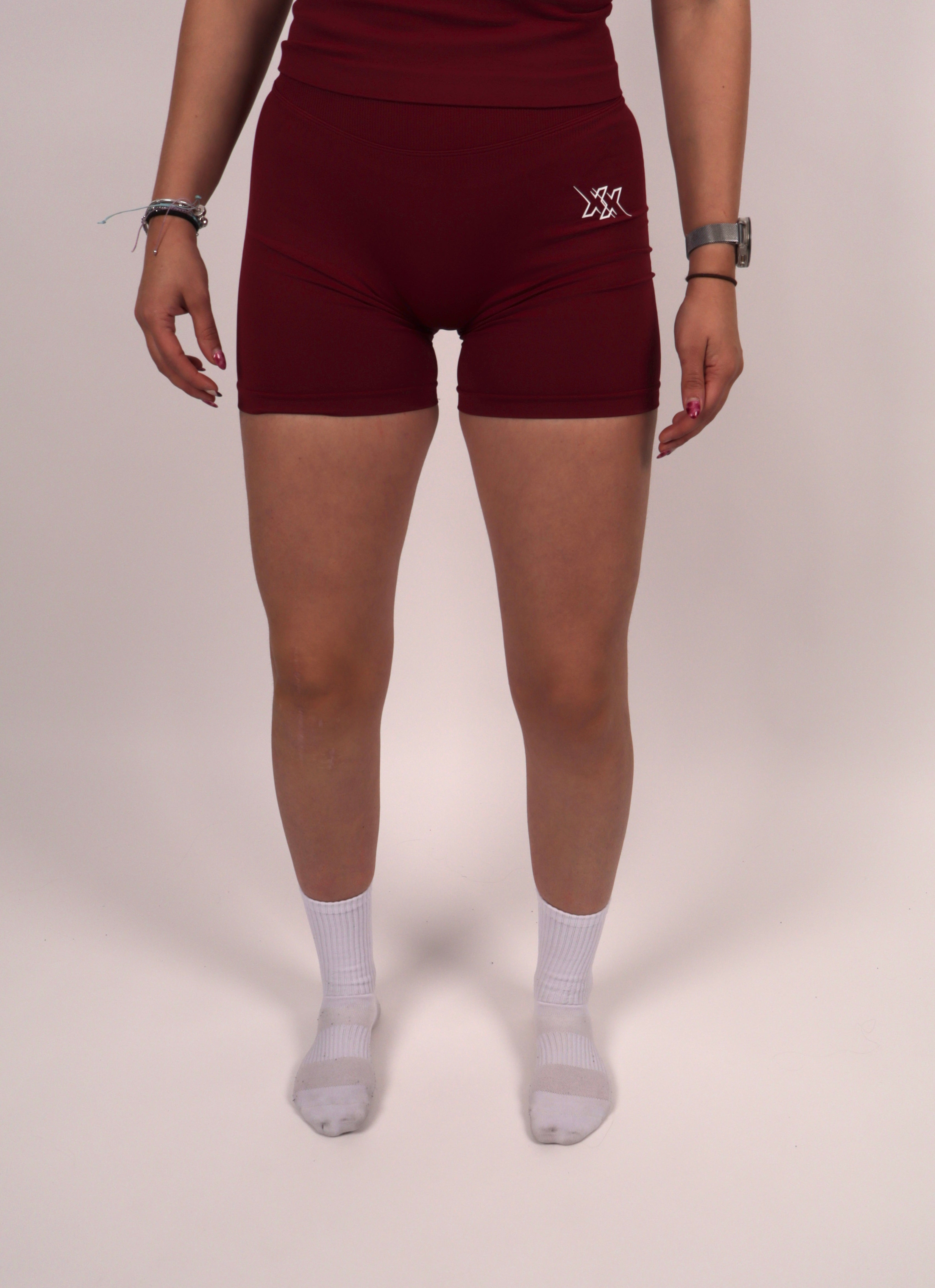 Scrunch Shorts – Burgundy