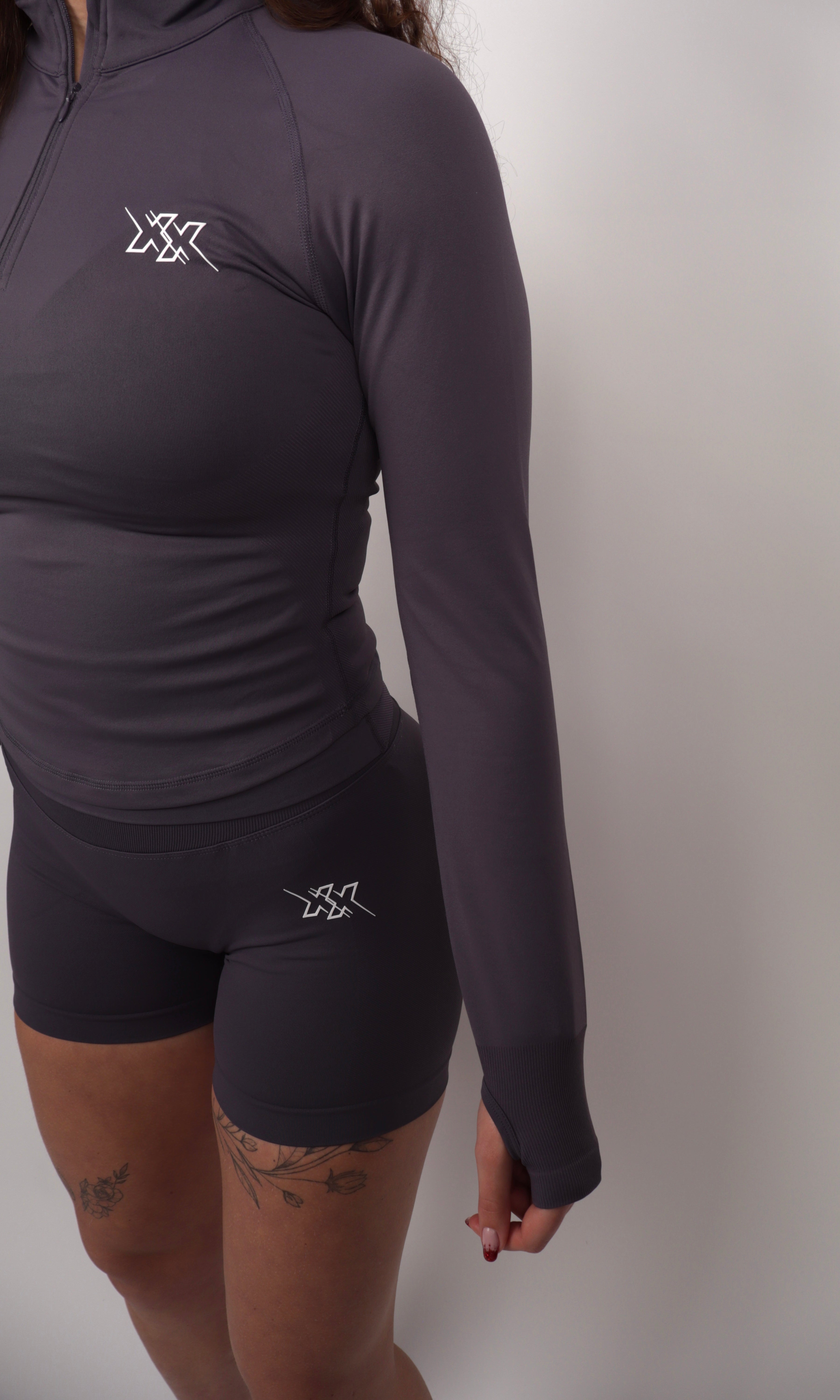 Quarter-Zip-Top – Mauve Purple